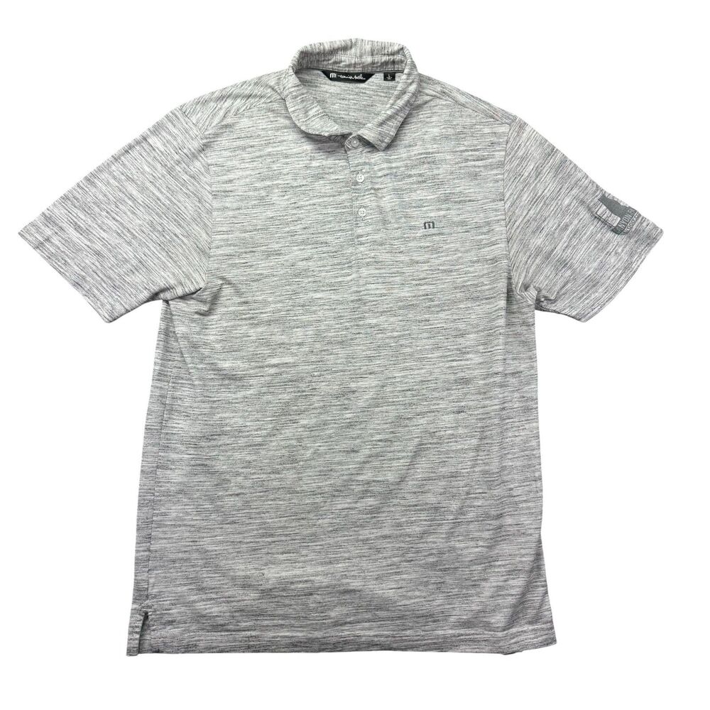 Travis Mathew Polo Shirt Men's Large Gray Short Sleeve Outdoor Preppy Golf Top